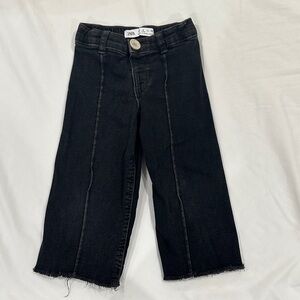 Zara Black Wide-Leg Crop Jeans for Kids